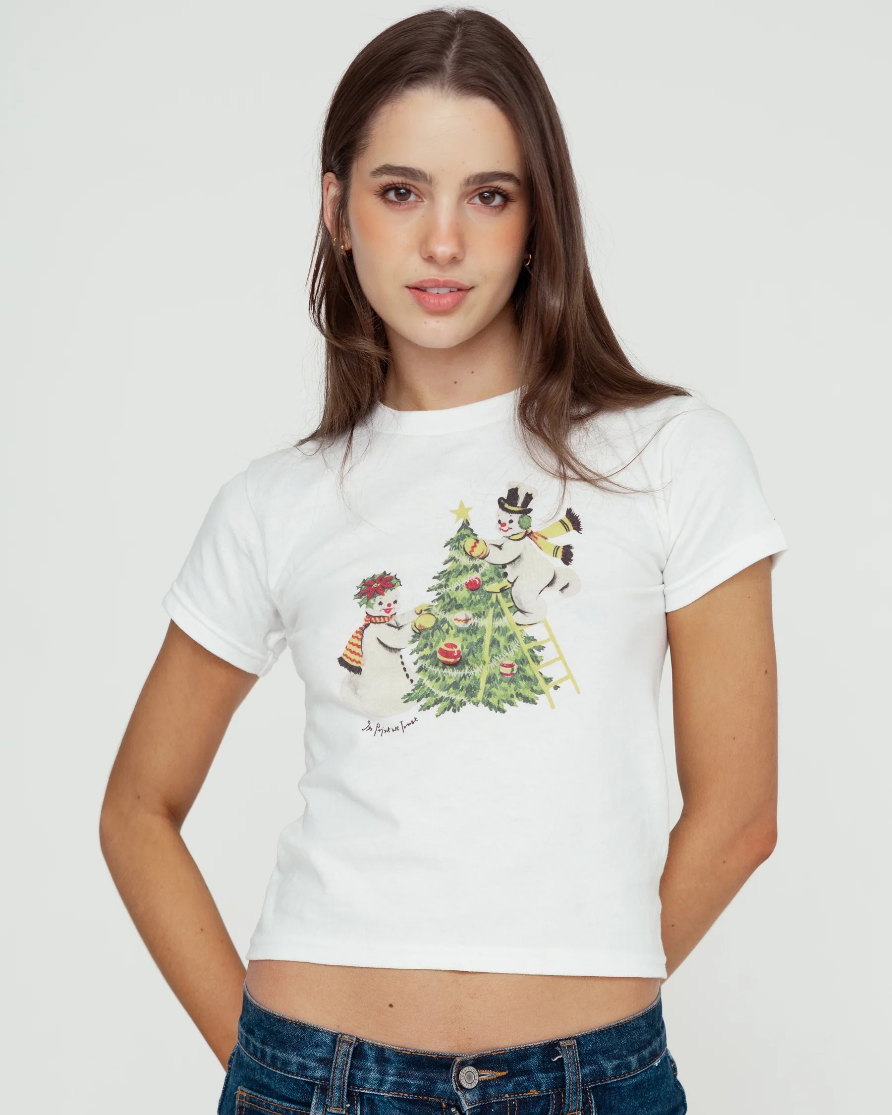 snowmen baby tee
