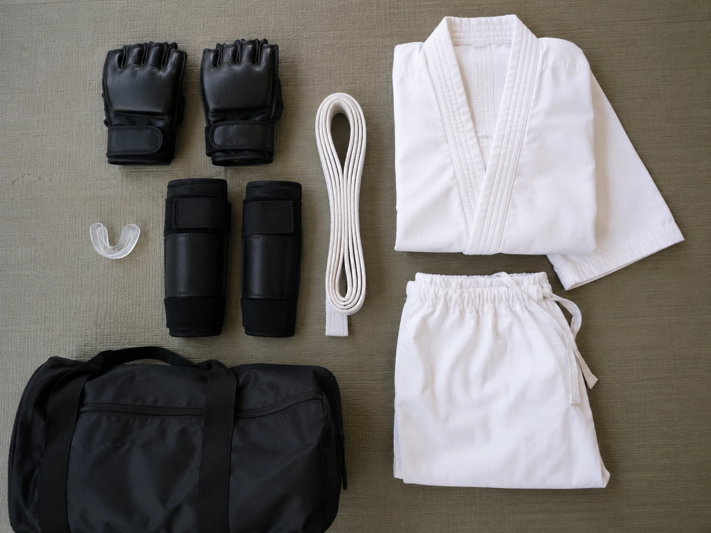 Beginner Martial Arts Gear Flatlay