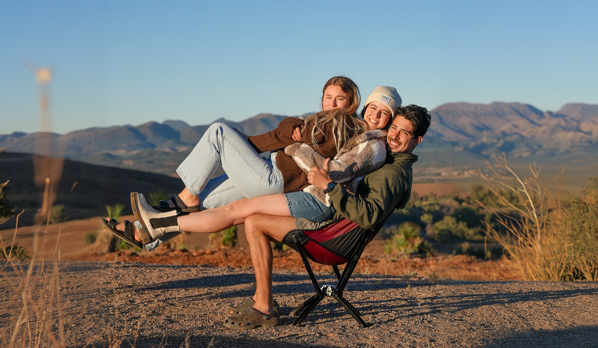 People using Ozzi outdoor seating