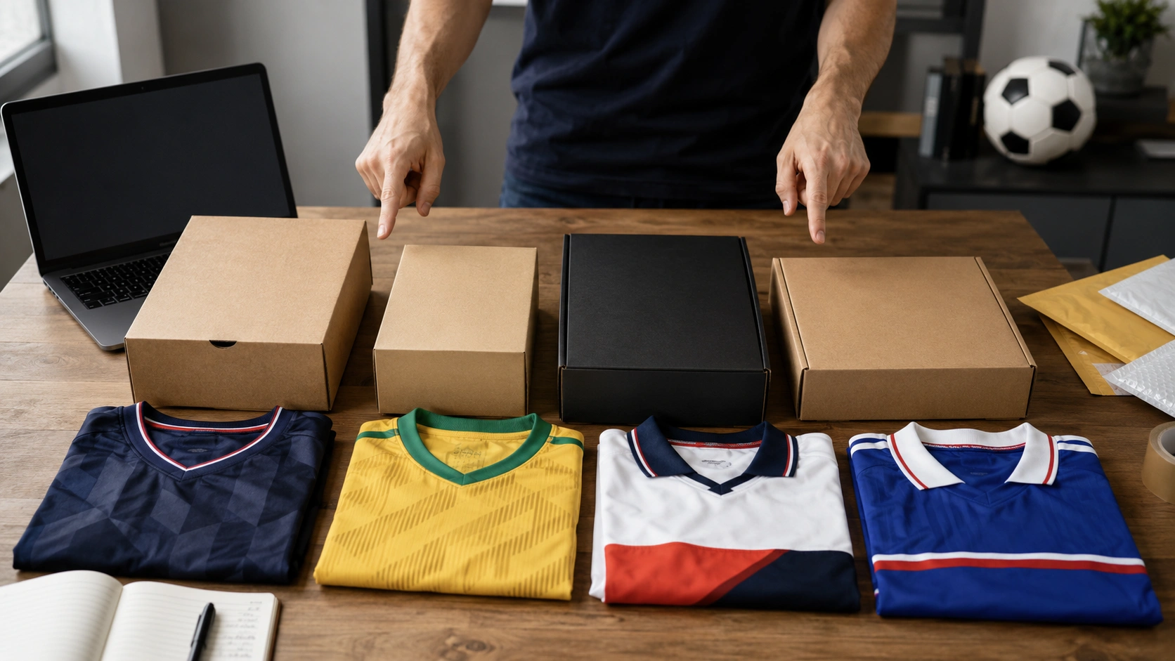 Mystery football shirt box with modern, retro, signed, and World Cup style jerseys