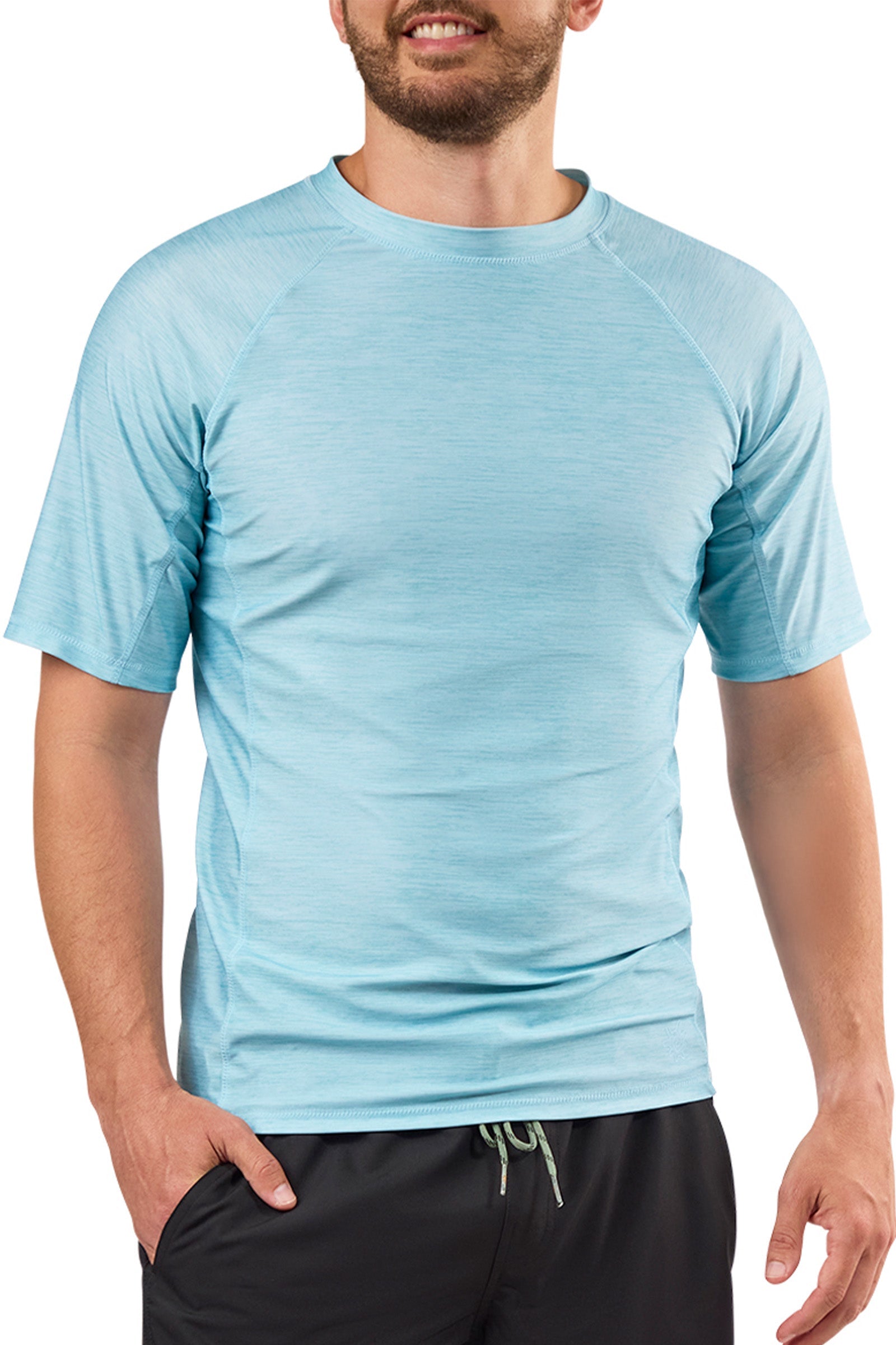 UV Skinz Men's Short Sleeve Crew Sun and Swim Shirt