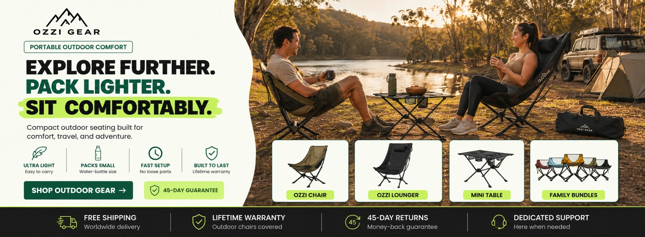 Ozzi Gear Explore further, sit comfortably