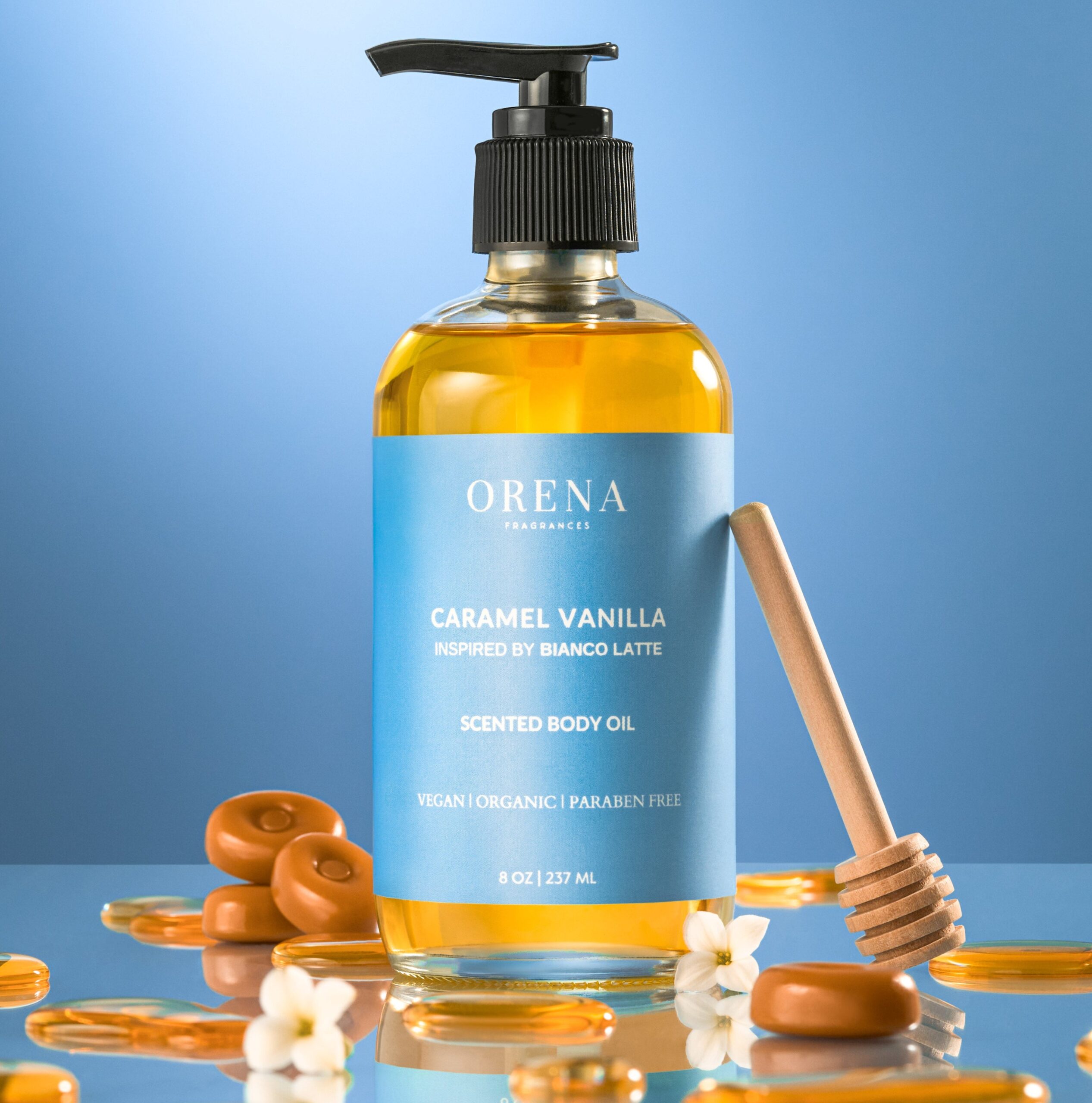 Orena Caramel Vanilla Body Oil inspired by Bianco Latte