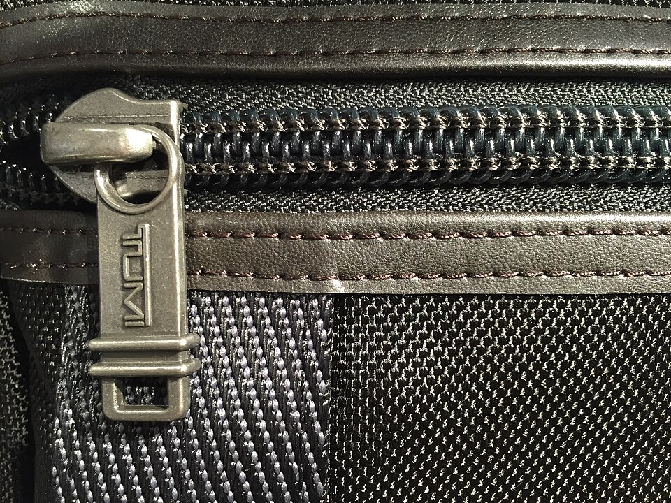 Close-up of a bag zipper pull