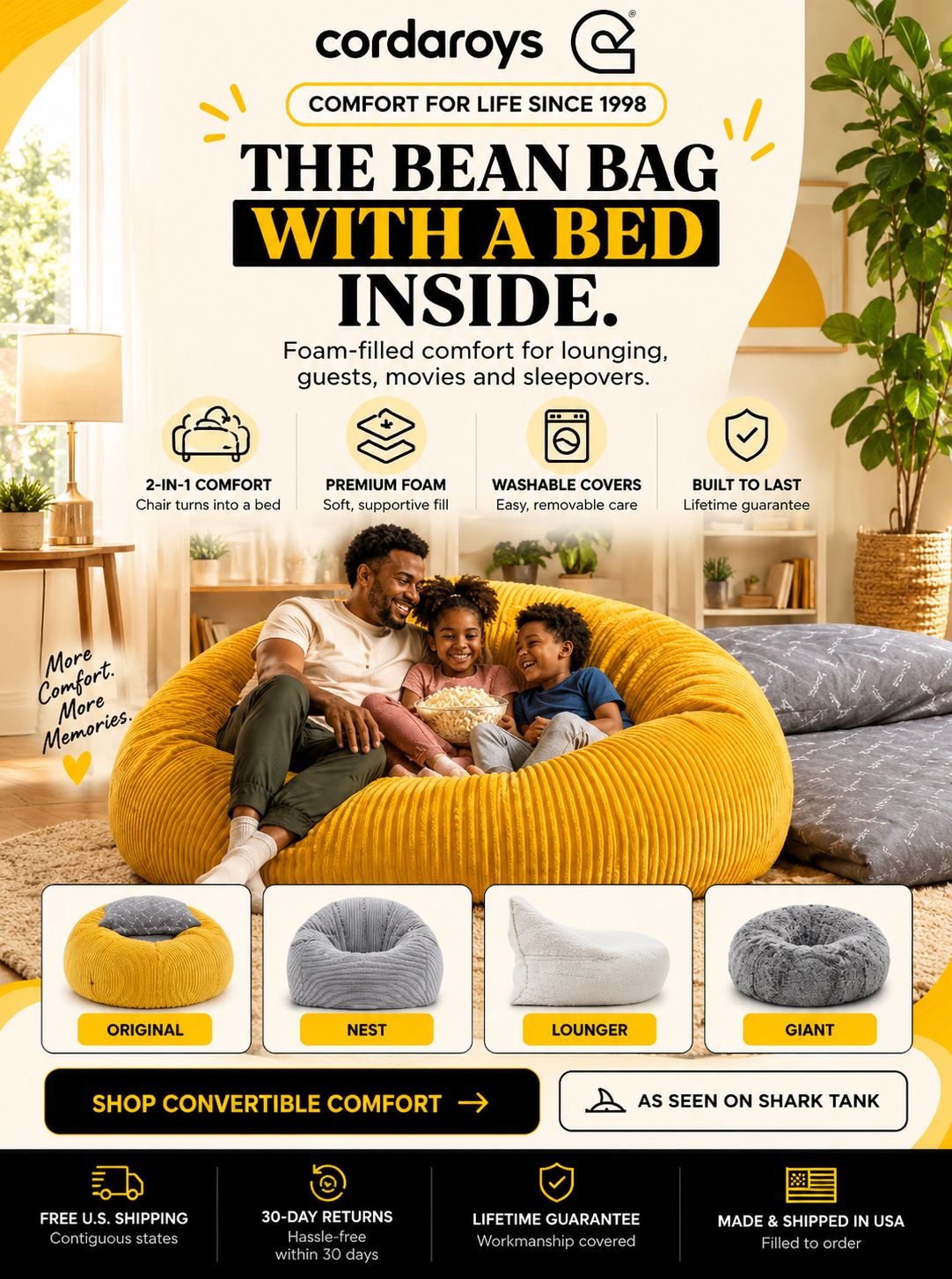 CordaRoy’s Cozy Chair-to-Bed Comfort