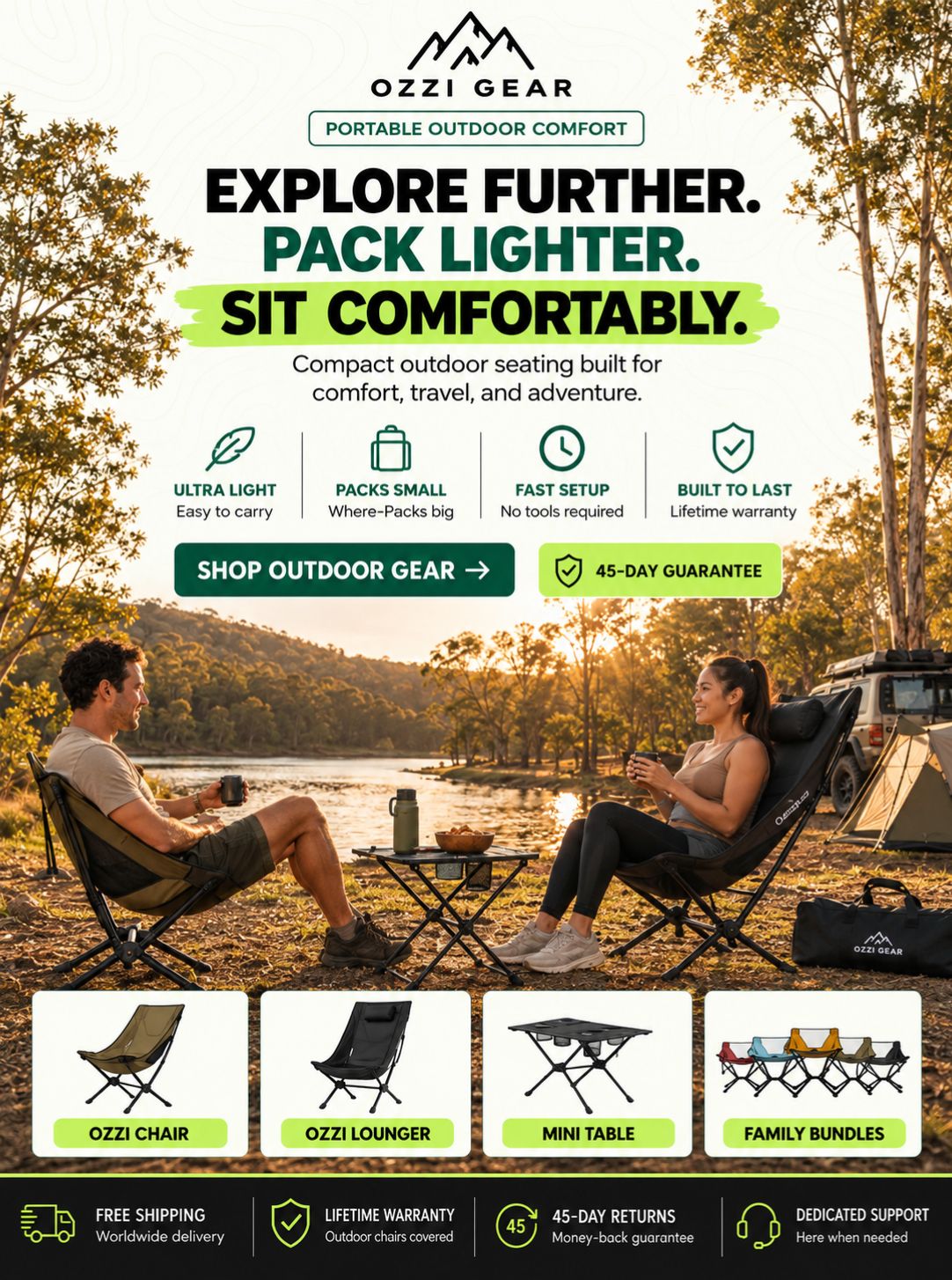 Ozzi Gear Explore further, sit comfortably