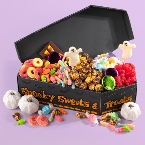 Spooky Boo Basket Halloween Treats in Coffin Gift Box