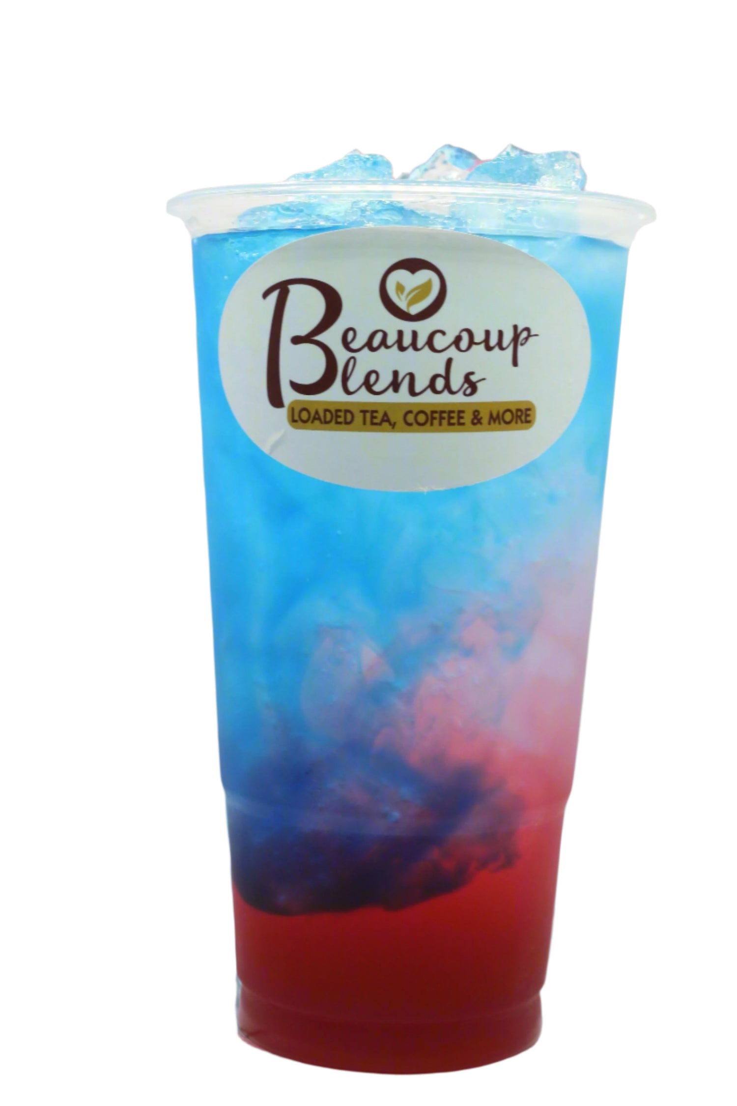 Prepared colorful loaded tea drink from Beaucoup Blends